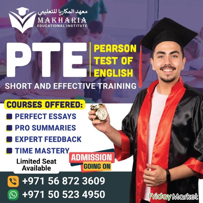 PTE Exam Preparation Sharjah Contact 0568723609 الشارقة الإمارات